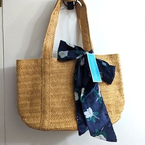 Draper James Straw Bag with Bow